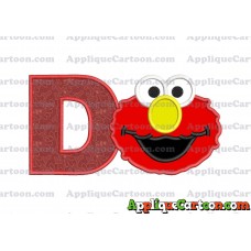 Elmo Sesame Street Head Applique Embroidery Design With Alphabet D