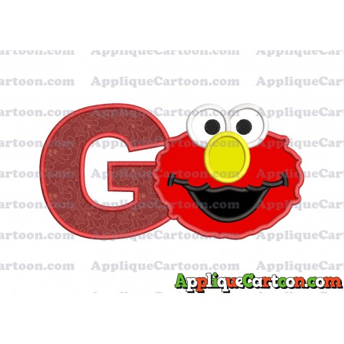 Elmo Sesame Street Head Applique Embroidery Design With Alphabet G