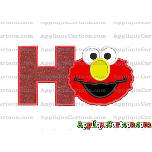 Elmo Sesame Street Head Applique Embroidery Design With Alphabet H