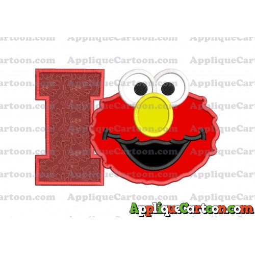Elmo Sesame Street Head Applique Embroidery Design With Alphabet I