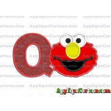 Elmo Sesame Street Head Applique Embroidery Design With Alphabet Q