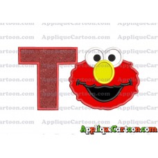 Elmo Sesame Street Head Applique Embroidery Design With Alphabet T