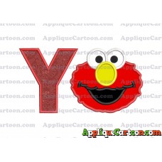 Elmo Sesame Street Head Applique Embroidery Design With Alphabet Y