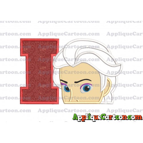 Elsa Applique Embroidery Design With Alphabet I