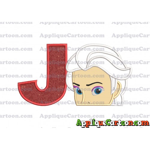 Elsa Applique Embroidery Design With Alphabet J