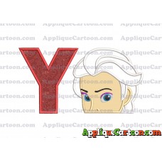Elsa Applique Embroidery Design With Alphabet Y
