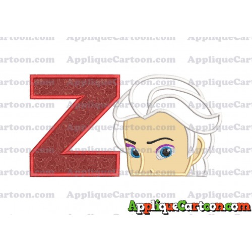 Elsa Applique Embroidery Design With Alphabet Z