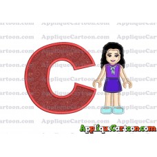 Emma Lego Friends Applique Embroidery Design With Alphabet C