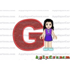 Emma Lego Friends Applique Embroidery Design With Alphabet G