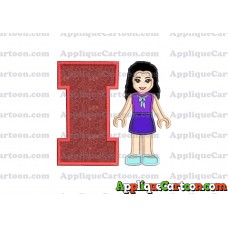 Emma Lego Friends Applique Embroidery Design With Alphabet I