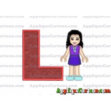 Emma Lego Friends Applique Embroidery Design With Alphabet L