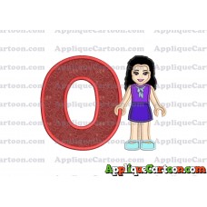 Emma Lego Friends Applique Embroidery Design With Alphabet O