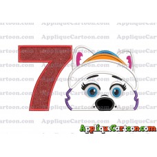 Everest Paw Patrol Head Applique 02 Embroidery Design Birthday Number 7