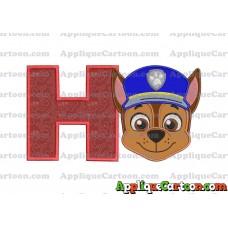 Face Chase Paw Patrol Applique Embroidery Design With Alphabet H