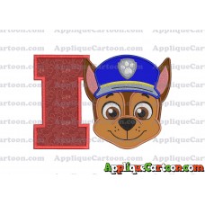 Face Chase Paw Patrol Applique Embroidery Design With Alphabet I