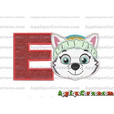 Face Everest Paw Patrol Applique Embroidery Design With Alphabet E