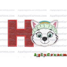 Face Everest Paw Patrol Applique Embroidery Design With Alphabet H