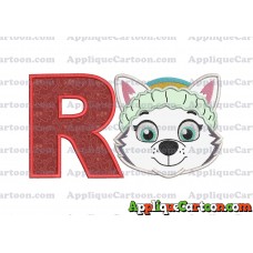 Face Everest Paw Patrol Applique Embroidery Design With Alphabet R