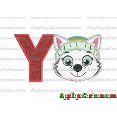 Face Everest Paw Patrol Applique Embroidery Design With Alphabet Y