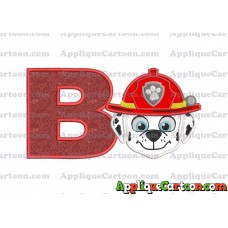 Face Marshall Paw Patrol Applique Embroidery Design With Alphabet B