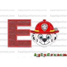 Face Marshall Paw Patrol Applique Embroidery Design With Alphabet E