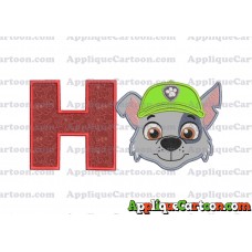 Face Rocky Paw Patrol Applique Embroidery Design With Alphabet H