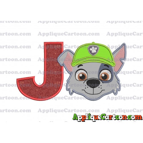 Face Rocky Paw Patrol Applique Embroidery Design With Alphabet J