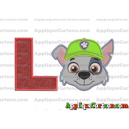 Face Rocky Paw Patrol Applique Embroidery Design With Alphabet L