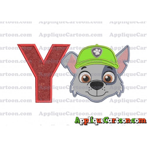 Face Rocky Paw Patrol Applique Embroidery Design With Alphabet Y