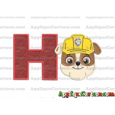 Face Rubble Paw Patrol Applique Embroidery Design With Alphabet H