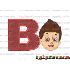 Face Ryder Paw Patrol Applique Embroidery Design With Alphabet B