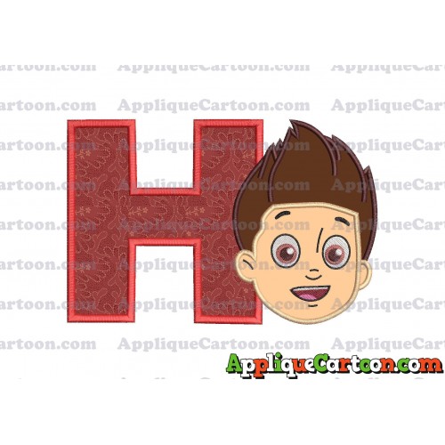 Face Ryder Paw Patrol Applique Embroidery Design With Alphabet H