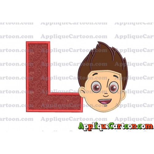 Face Ryder Paw Patrol Applique Embroidery Design With Alphabet L