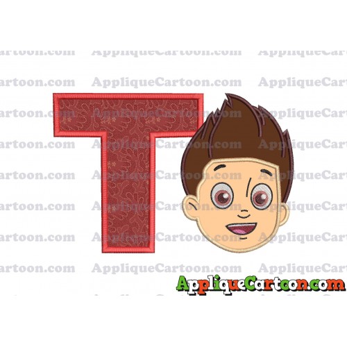 Face Ryder Paw Patrol Applique Embroidery Design With Alphabet T