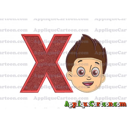 Face Ryder Paw Patrol Applique Embroidery Design With Alphabet X