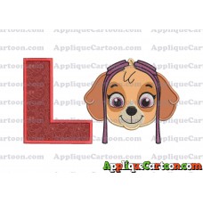 Face Skye Paw Patrol Applique Embroidery Design With Alphabet L