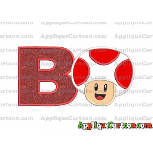 Face Toad Super Mario Applique Embroidery Design With Alphabet B