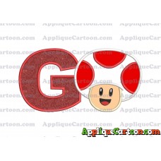 Face Toad Super Mario Applique Embroidery Design With Alphabet G