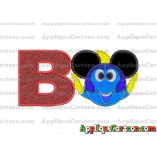 Finding Dory Applique Embroidery Design With Alphabet B