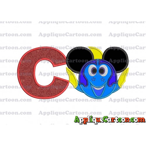 Finding Dory Applique Embroidery Design With Alphabet C