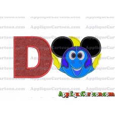 Finding Dory Applique Embroidery Design With Alphabet D