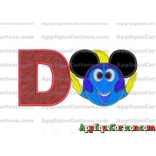 Finding Dory Applique Embroidery Design With Alphabet D
