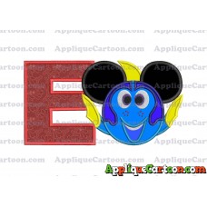 Finding Dory Applique Embroidery Design With Alphabet E
