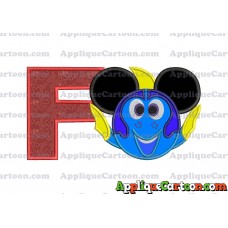 Finding Dory Applique Embroidery Design With Alphabet F