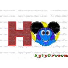 Finding Dory Applique Embroidery Design With Alphabet H