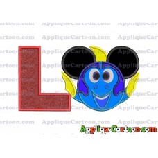 Finding Dory Applique Embroidery Design With Alphabet L