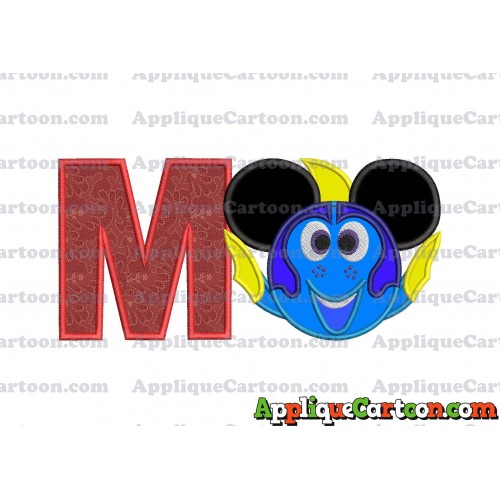 Finding Dory Applique Embroidery Design With Alphabet M