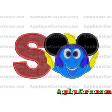 Finding Dory Applique Embroidery Design With Alphabet S