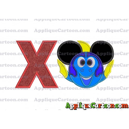 Finding Dory Applique Embroidery Design With Alphabet X