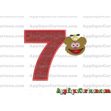 Fozzie Muppet Baby Head 01 Applique Embroidery Design Birthday Number 7